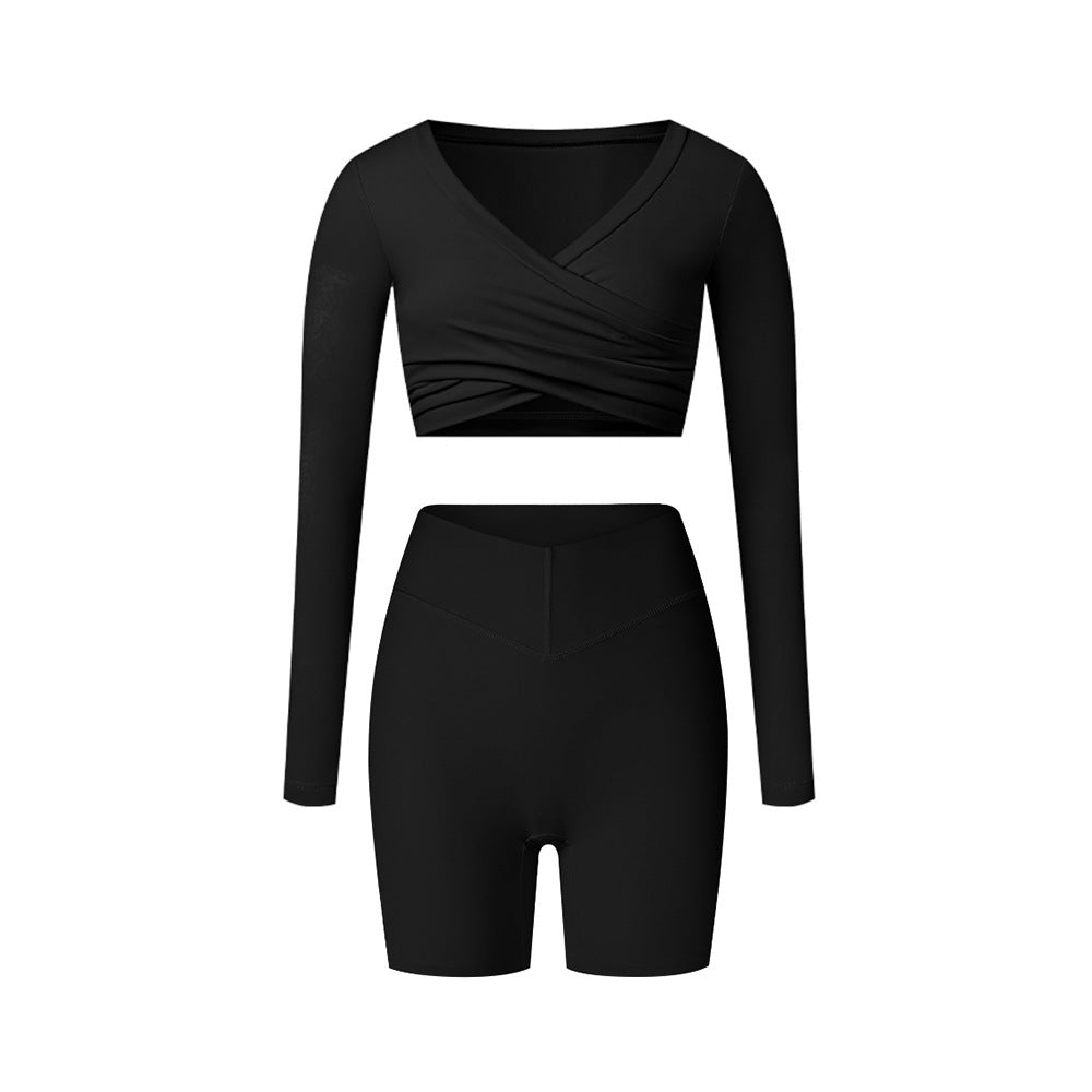 Brushed Skinny Yoga Clothes Suit Sports And Leisure Suit