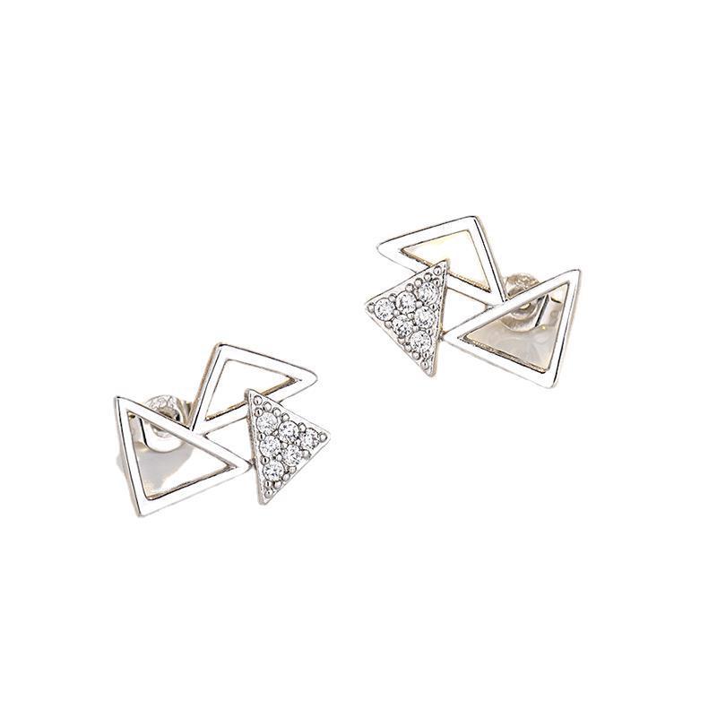 Triangle Overlap Hollow Ear Stud Female Geometry