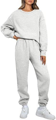 Round Neck Pullover Casual Long Sleeve Sweater Suit