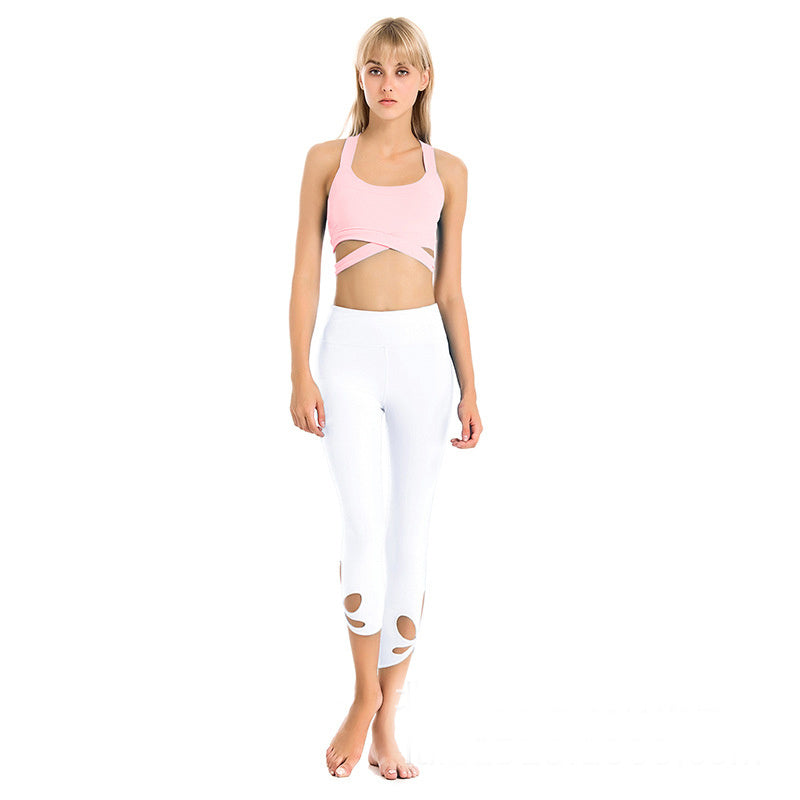 Yoga Suit Female Summer Professional Yoga Suit Sexy Fashion Tight-fitting Hollow Sports Fitness Suit Two-piece