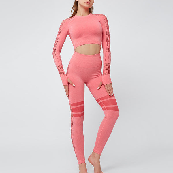 Women training yoga long sleeve top