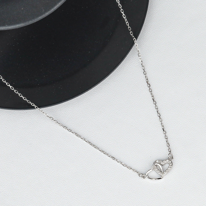 Fashion Special-interest High-grade Temperament Heart-shaped Collarbone Necklace