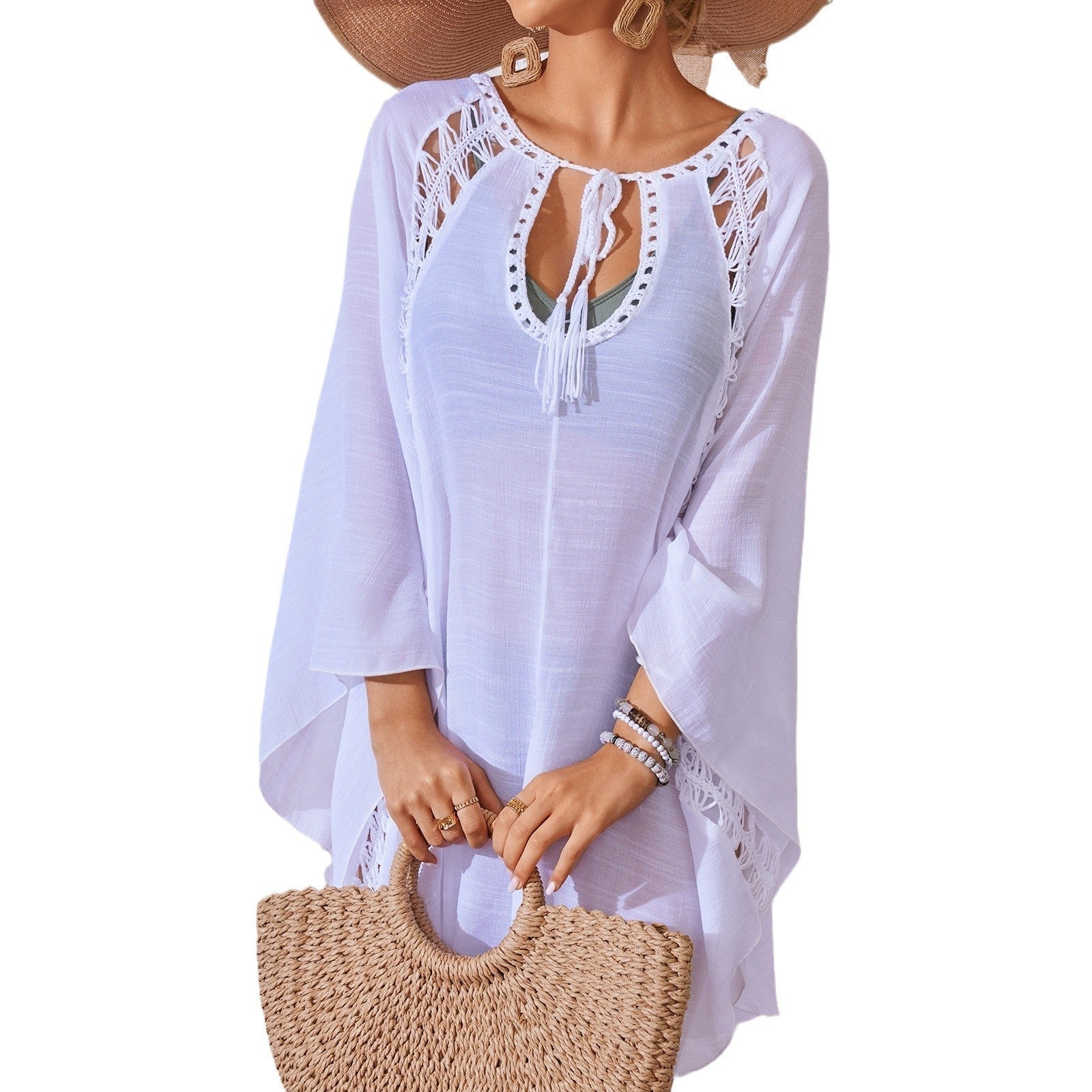 Beach Skirt Women's Bow Tie Pullover Loose Dress