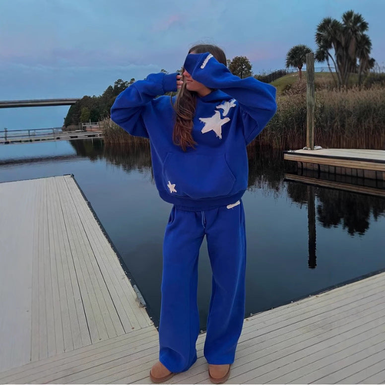 Sweater Suit Leaves Pattern 3D Printing Leisure Sports Suit