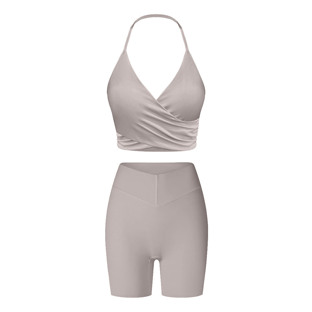 Brushed Skinny Yoga Clothes Suit Sports And Leisure Suit