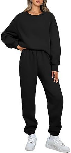 Round Neck Pullover Casual Long Sleeve Sweater Suit
