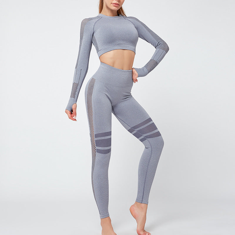 Women training yoga long sleeve top