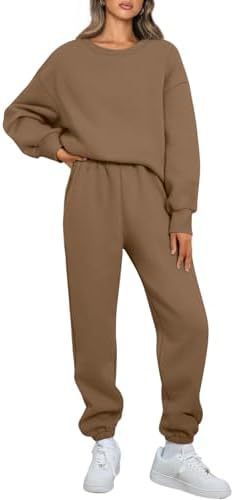 Round Neck Pullover Casual Long Sleeve Sweater Suit
