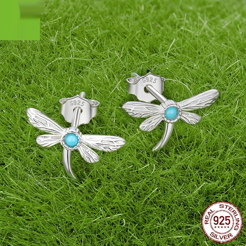 New Turquoise Dragonfly Stud Earrings