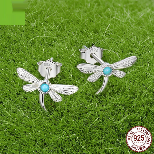 New Turquoise Dragonfly Stud Earrings