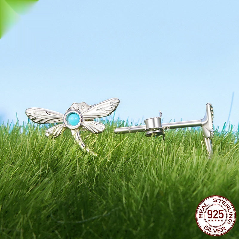 New Turquoise Dragonfly Stud Earrings