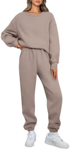 Round Neck Pullover Casual Long Sleeve Sweater Suit