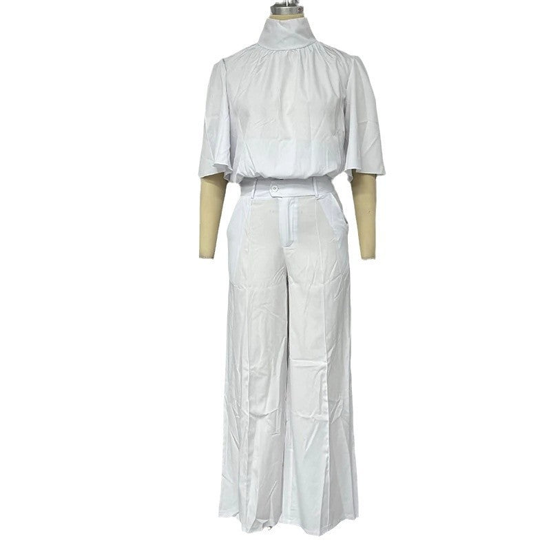 Summer New Half Collar Top Two-piece Set