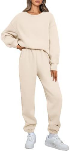 Round Neck Pullover Casual Long Sleeve Sweater Suit