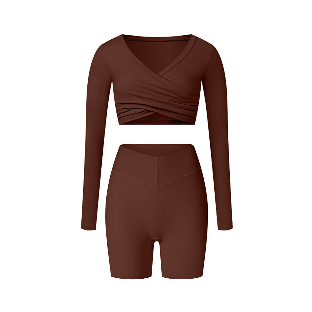 Brushed Skinny Yoga Clothes Suit Sports And Leisure Suit