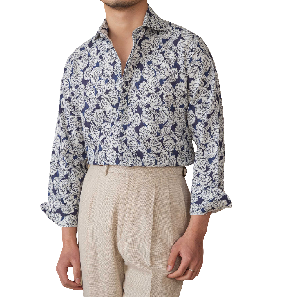 Men's Printed Long Sleeve Cardigan Shirt