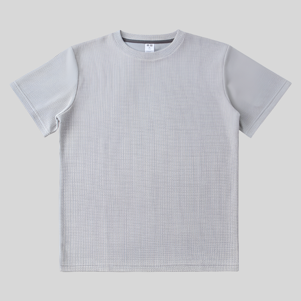 Knitted Short-sleeved T-shirt Men's All-match Loose Solid Color