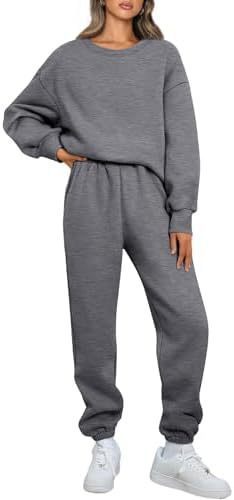 Round Neck Pullover Casual Long Sleeve Sweater Suit