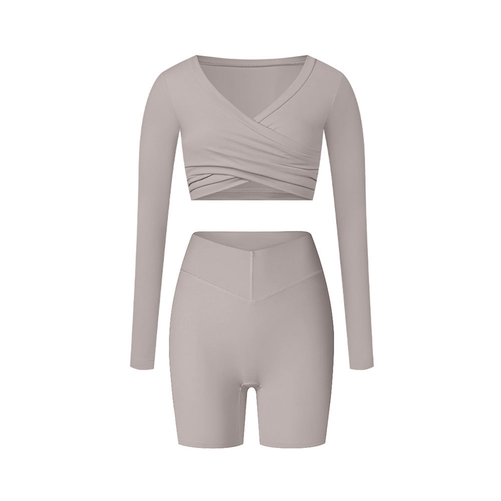 Brushed Skinny Yoga Clothes Suit Sports And Leisure Suit